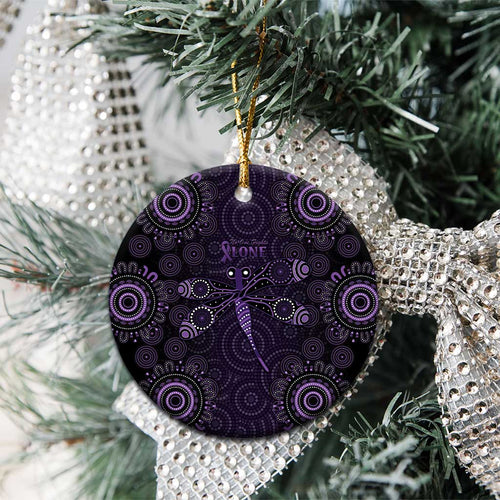 Purple Dragonfly Aboriginal of Hope Ceramic Ornament Australian Epilepsy Awareness - Aussie Hoodie