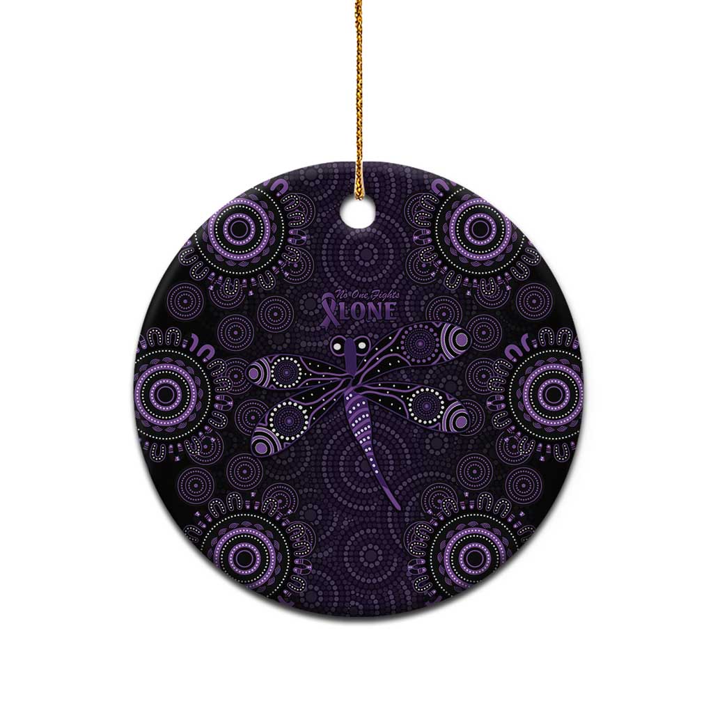 Purple Dragonfly Aboriginal of Hope Ceramic Ornament Australian Epilepsy Awareness - Aussie Hoodie