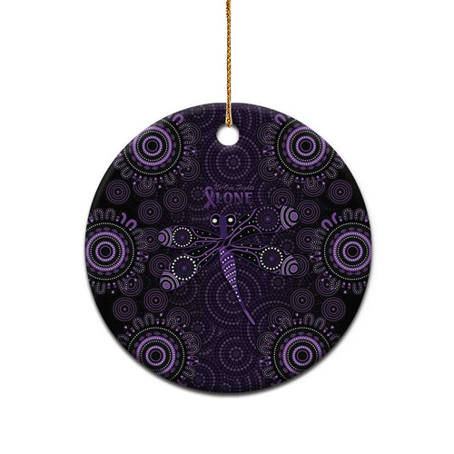 Purple Dragonfly Aboriginal of Hope Ceramic Ornament Australian Epilepsy Awareness - Aussie Hoodie