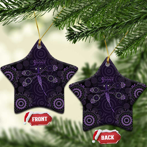 Purple Dragonfly Aboriginal of Hope Ceramic Ornament Australian Epilepsy Awareness - Aussie Hoodie