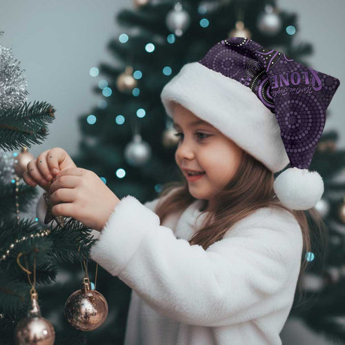 Purple Dragonfly Aboriginal of Hope Christmas Santa Hat Australian Epilepsy Awareness - Aussie Hoodie