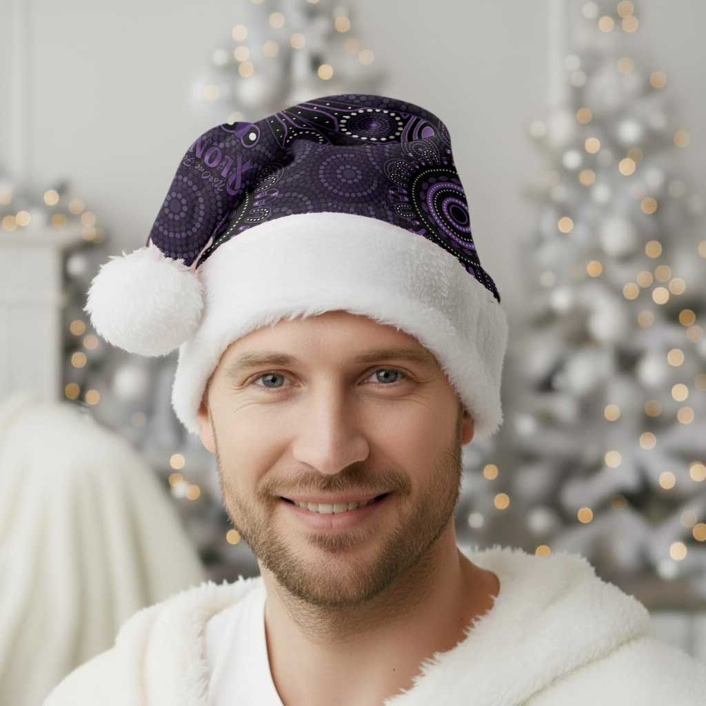 Purple Dragonfly Aboriginal of Hope Christmas Santa Hat Australian Epilepsy Awareness - Aussie Hoodie