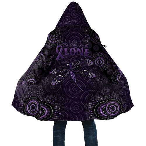 Purple Dragonfly Aboriginal of Hope Cloak Australian Epilepsy Awareness - Aussie Hoodie