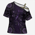 Purple Dragonfly Aboriginal of Hope Cross Shoulder Shirt Australian Epilepsy Awareness - Aussie Hoodie