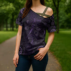 Purple Dragonfly Aboriginal of Hope Cross Shoulder Shirt Australian Epilepsy Awareness - Aussie Hoodie