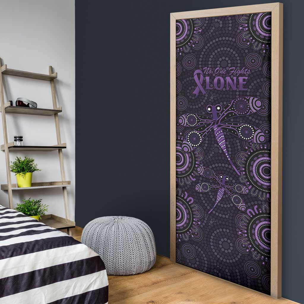 Purple Dragonfly Aboriginal of Hope Door Cover Australian Epilepsy Awareness - Aussie Hoodie