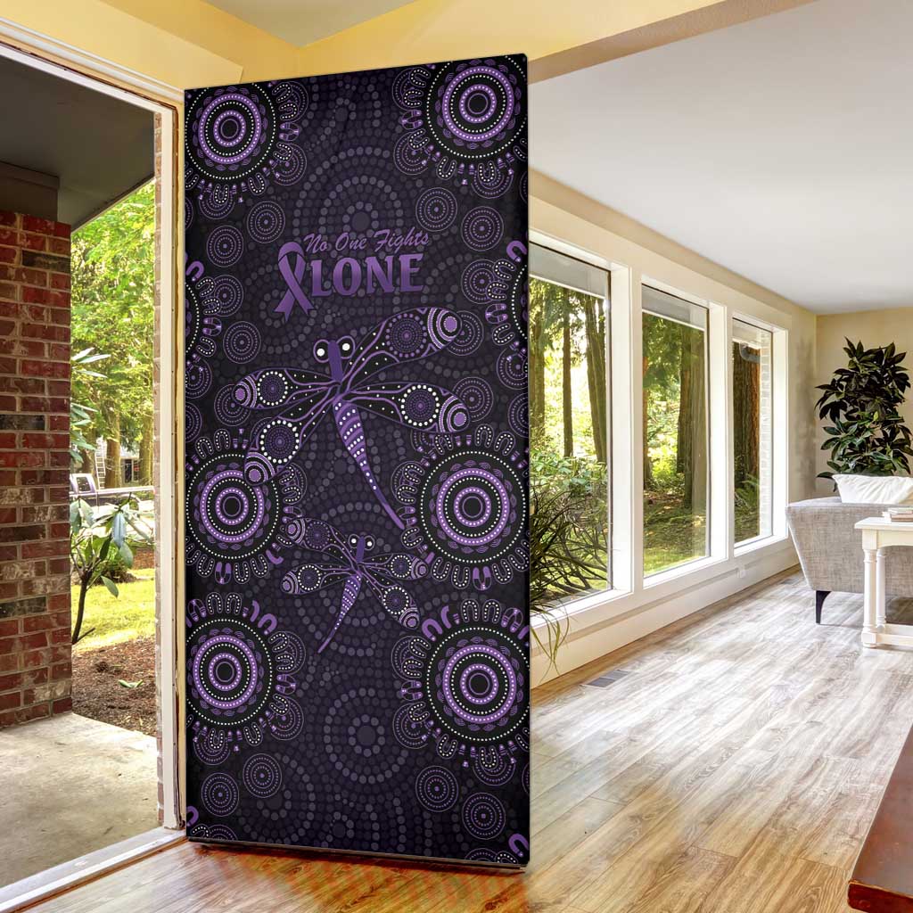 Purple Dragonfly Aboriginal of Hope Door Cover Australian Epilepsy Awareness - Aussie Hoodie
