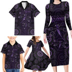 Purple Dragonfly Aboriginal of Hope Family Matching Long Sleeve Bodycon Dress and Hawaiian Shirt Australian Epilepsy Awareness - Aussie Hoodie