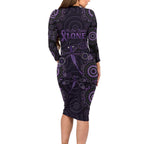 Purple Dragonfly Aboriginal of Hope Family Matching Long Sleeve Bodycon Dress and Hawaiian Shirt Australian Epilepsy Awareness - Aussie Hoodie