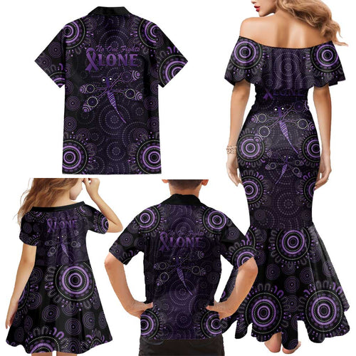 Purple Dragonfly Aboriginal of Hope Family Matching Mermaid Dress and Hawaiian Shirt Australian Epilepsy Awareness - Aussie Hoodie