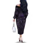 Purple Dragonfly Aboriginal of Hope Family Matching Off The Shoulder Long Sleeve Dress and Hawaiian Shirt Australian Epilepsy Awareness - Aussie Hoodie