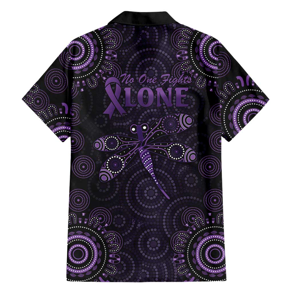Purple Dragonfly Aboriginal of Hope Family Matching Off Shoulder Maxi Dress and Hawaiian Shirt Australian Epilepsy Awareness - Aussie Hoodie