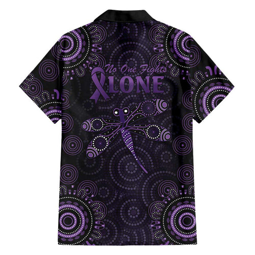 Purple Dragonfly Aboriginal of Hope Family Matching Off Shoulder Maxi Dress and Hawaiian Shirt Australian Epilepsy Awareness - Aussie Hoodie