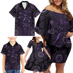 Purple Dragonfly Aboriginal of Hope Family Matching Off Shoulder Short Dress and Hawaiian Shirt Australian Epilepsy Awareness - Aussie Hoodie