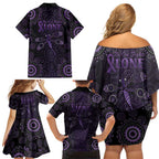 Purple Dragonfly Aboriginal of Hope Family Matching Off Shoulder Short Dress and Hawaiian Shirt Australian Epilepsy Awareness - Aussie Hoodie