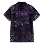 Purple Dragonfly Aboriginal of Hope Family Matching Off Shoulder Short Dress and Hawaiian Shirt Australian Epilepsy Awareness - Aussie Hoodie