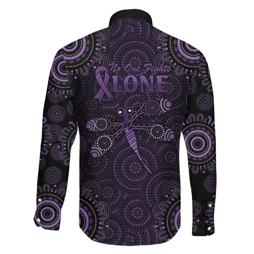 Purple Dragonfly Aboriginal of Hope Family Matching Off Shoulder Short Dress and Hawaiian Shirt Australian Epilepsy Awareness - Aussie Hoodie