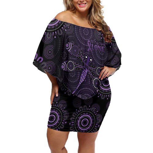 Purple Dragonfly Aboriginal of Hope Family Matching Off Shoulder Short Dress and Hawaiian Shirt Australian Epilepsy Awareness - Aussie Hoodie