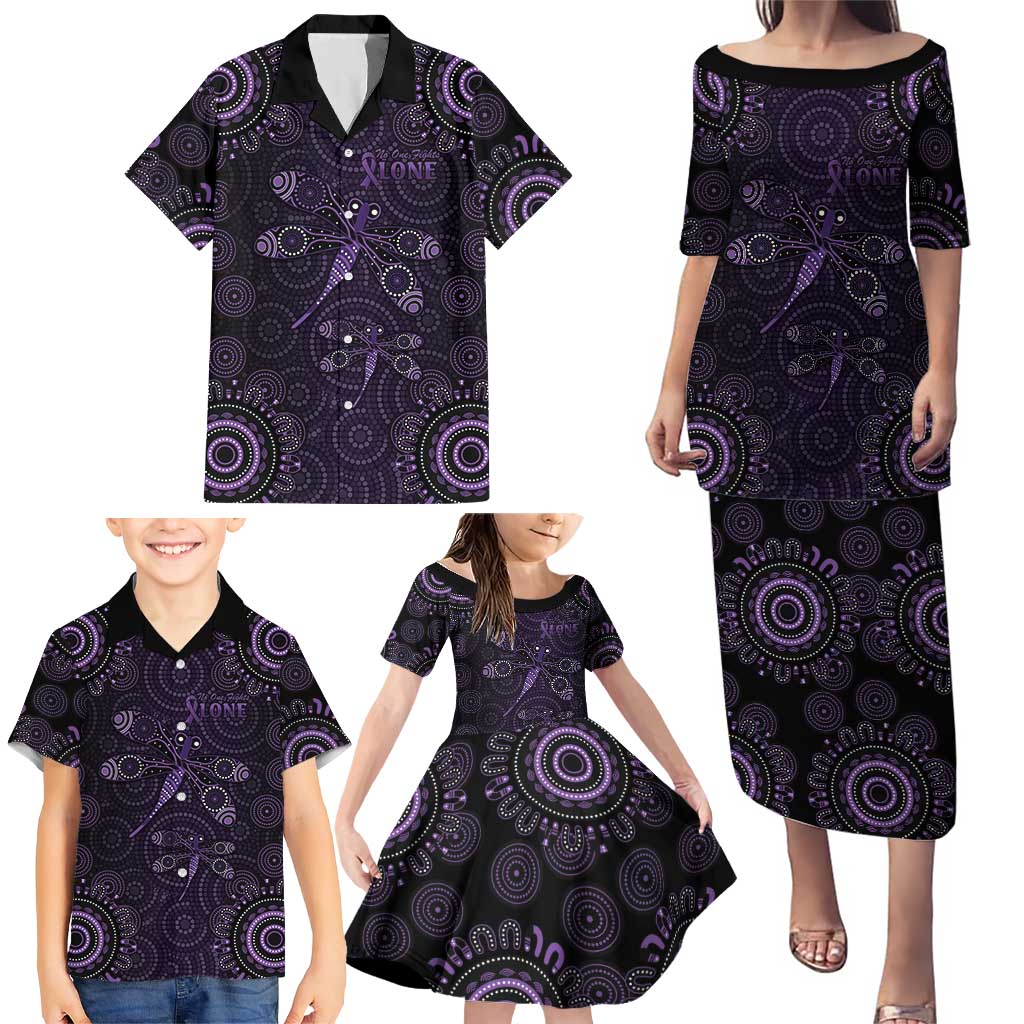 Purple Dragonfly Aboriginal of Hope Family Matching Puletasi and Hawaiian Shirt Australian Epilepsy Awareness - Aussie Hoodie