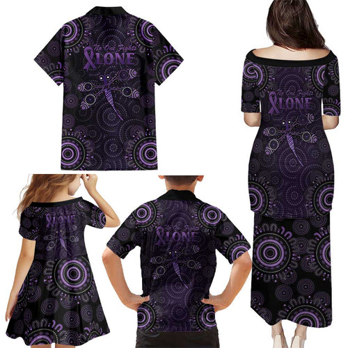 Purple Dragonfly Aboriginal of Hope Family Matching Puletasi and Hawaiian Shirt Australian Epilepsy Awareness - Aussie Hoodie
