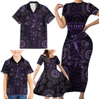 Purple Dragonfly Aboriginal of Hope Family Matching Short Sleeve Bodycon Dress and Hawaiian Shirt Australian Epilepsy Awareness - Aussie Hoodie