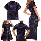 Purple Dragonfly Aboriginal of Hope Family Matching Short Sleeve Bodycon Dress and Hawaiian Shirt Australian Epilepsy Awareness - Aussie Hoodie