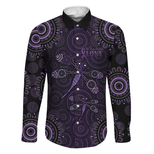 Purple Dragonfly Aboriginal of Hope Family Matching Short Sleeve Bodycon Dress and Hawaiian Shirt Australian Epilepsy Awareness - Aussie Hoodie