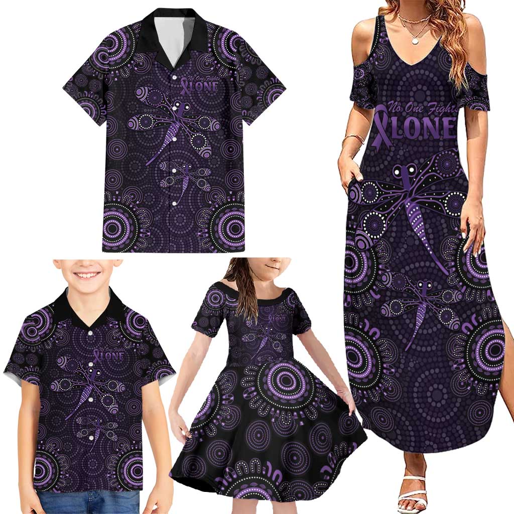 Purple Dragonfly Aboriginal of Hope Family Matching Summer Maxi Dress and Hawaiian Shirt Australian Epilepsy Awareness - Aussie Hoodie