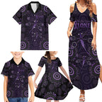 Purple Dragonfly Aboriginal of Hope Family Matching Summer Maxi Dress and Hawaiian Shirt Australian Epilepsy Awareness - Aussie Hoodie