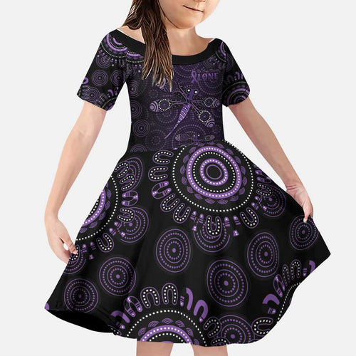 Purple Dragonfly Aboriginal of Hope Family Matching Summer Maxi Dress and Hawaiian Shirt Australian Epilepsy Awareness - Aussie Hoodie