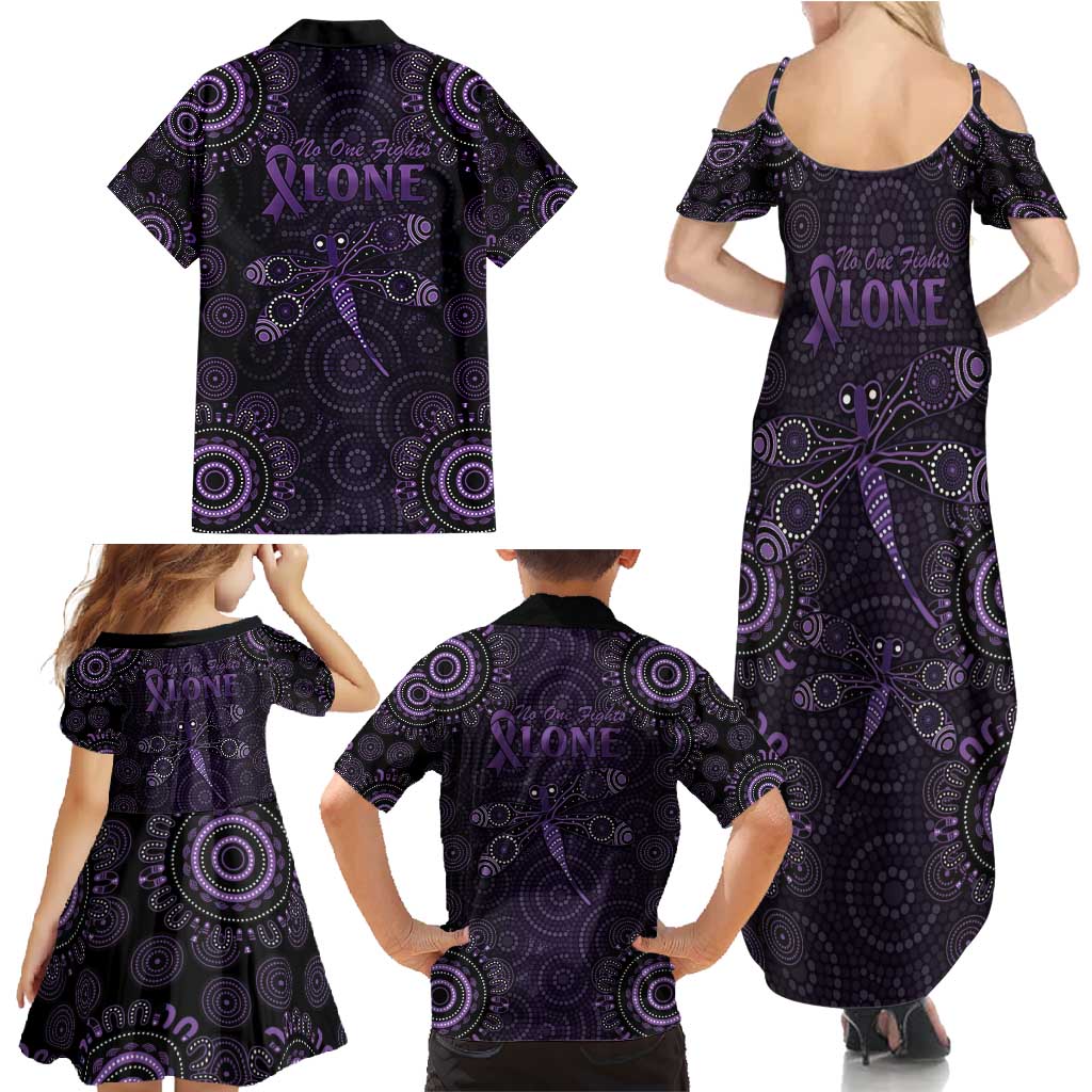 Purple Dragonfly Aboriginal of Hope Family Matching Summer Maxi Dress and Hawaiian Shirt Australian Epilepsy Awareness - Aussie Hoodie