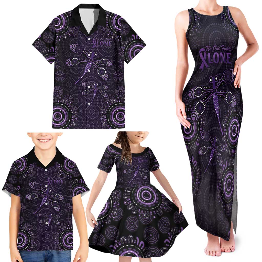 Purple Dragonfly Aboriginal of Hope Family Matching Tank Maxi Dress and Hawaiian Shirt Australian Epilepsy Awareness - Aussie Hoodie