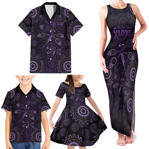 Purple Dragonfly Aboriginal of Hope Family Matching Tank Maxi Dress and Hawaiian Shirt Australian Epilepsy Awareness - Aussie Hoodie