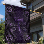 Purple Dragonfly Aboriginal of Hope Garden Flag Australian Epilepsy Awareness - Aussie Hoodie