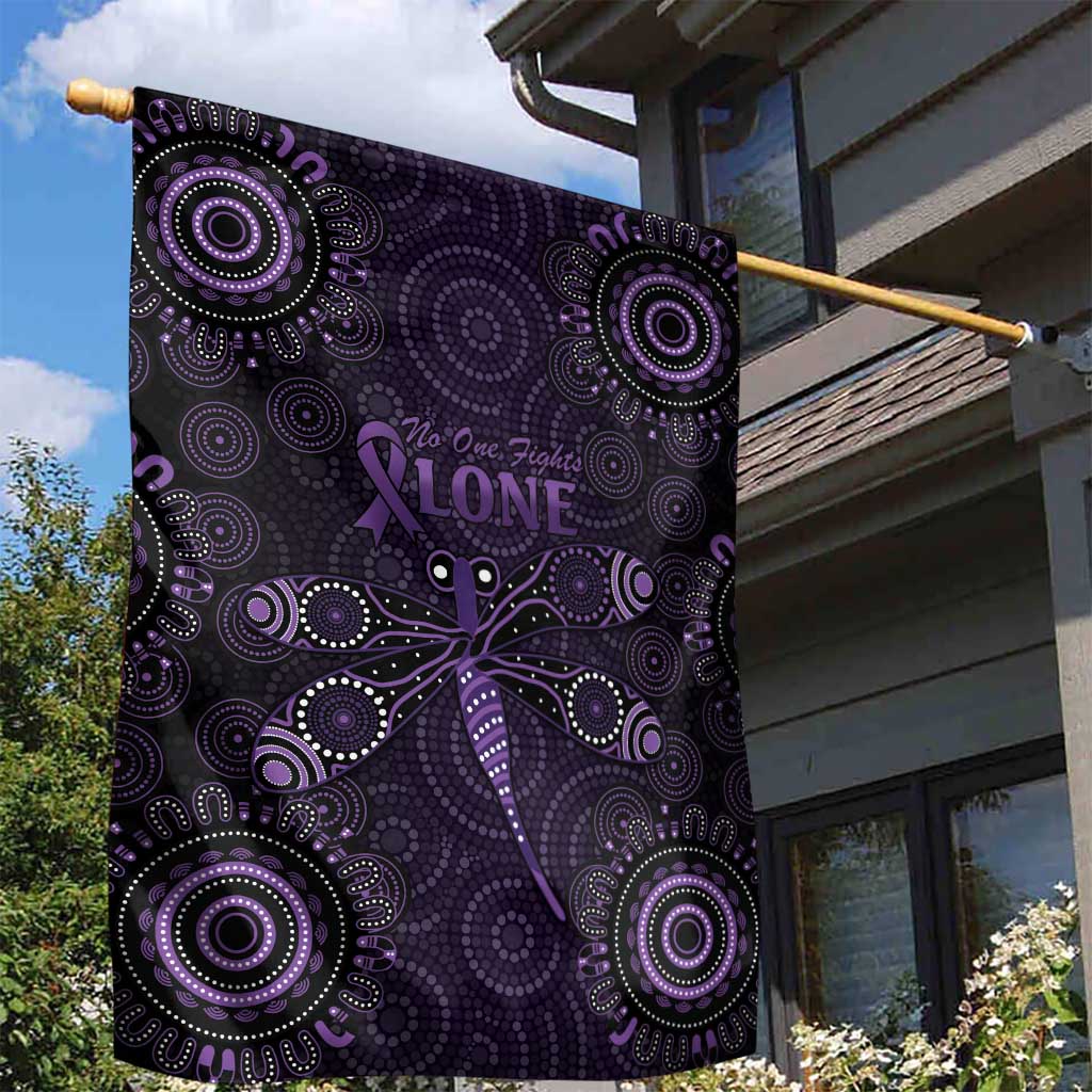 Purple Dragonfly Aboriginal of Hope Garden Flag Australian Epilepsy Awareness - Aussie Hoodie