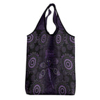 Purple Dragonfly Aboriginal of Hope Grocery Bag Australian Epilepsy Awareness - Aussie Hoodie