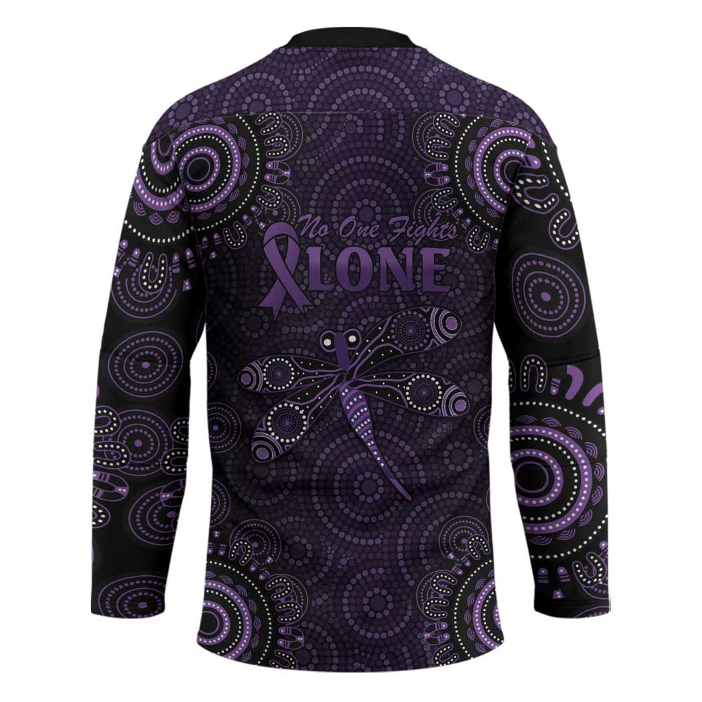Purple Dragonfly Aboriginal of Hope Hockey Jersey Australian Epilepsy Awareness - Aussie Hoodie
