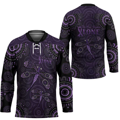 Purple Dragonfly Aboriginal of Hope Hockey Jersey Australian Epilepsy Awareness - Aussie Hoodie