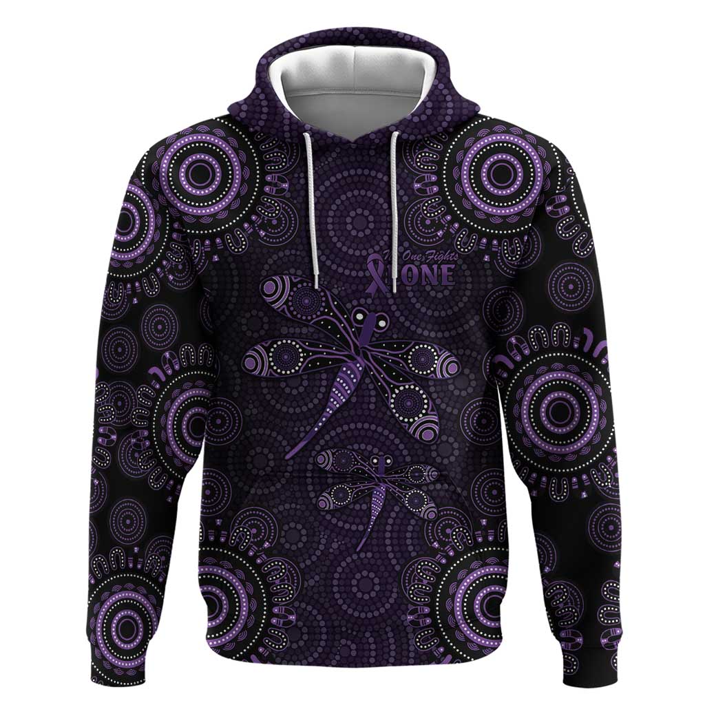 Purple Dragonfly Aboriginal of Hope Hoodie Australian Epilepsy Awareness - Aussie Hoodie