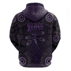 Purple Dragonfly Aboriginal of Hope Hoodie Australian Epilepsy Awareness - Aussie Hoodie