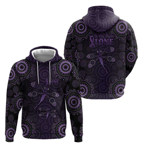 Purple Dragonfly Aboriginal of Hope Hoodie Australian Epilepsy Awareness - Aussie Hoodie