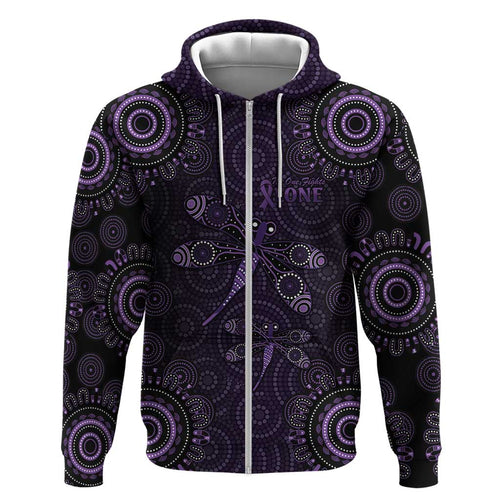 Purple Dragonfly Aboriginal of Hope Hoodie Australian Epilepsy Awareness - Aussie Hoodie
