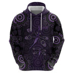 Purple Dragonfly Aboriginal of Hope Hoodie Australian Epilepsy Awareness - Aussie Hoodie
