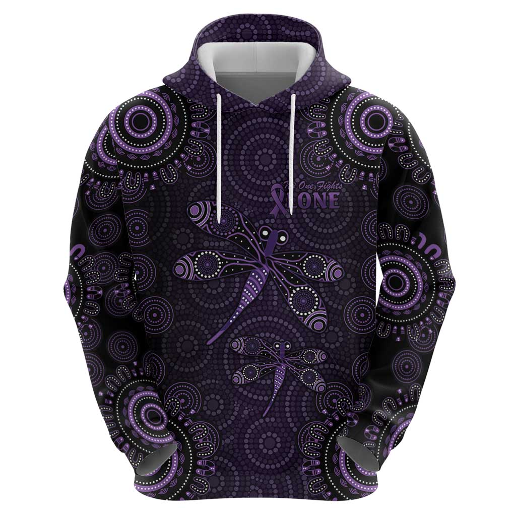 Purple Dragonfly Aboriginal of Hope Hoodie Australian Epilepsy Awareness - Aussie Hoodie