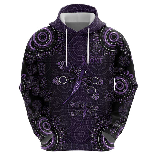 Purple Dragonfly Aboriginal of Hope Hoodie Australian Epilepsy Awareness - Aussie Hoodie