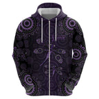 Purple Dragonfly Aboriginal of Hope Hoodie Australian Epilepsy Awareness - Aussie Hoodie