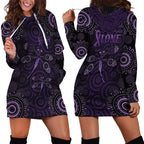 Purple Dragonfly Aboriginal of Hope Hoodie Dress Australian Epilepsy Awareness - Aussie Hoodie
