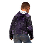 Purple Dragonfly Aboriginal of Hope Kid Hoodie Australian Epilepsy Awareness - Aussie Hoodie