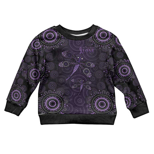 Purple Dragonfly Aboriginal of Hope Kid Ugly Christmas Sweater Australian Epilepsy Awareness - Aussie Hoodie