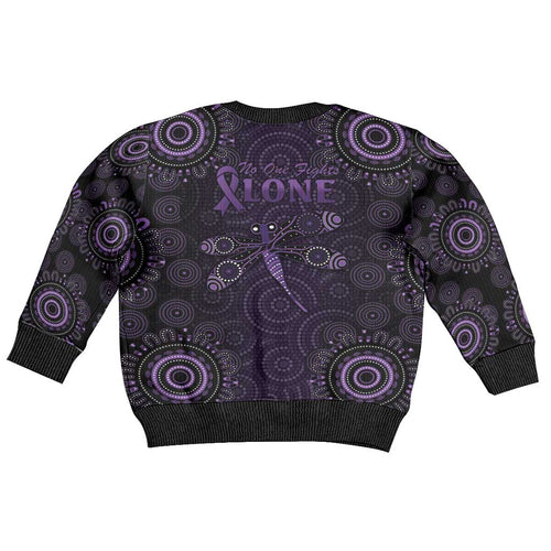 Purple Dragonfly Aboriginal of Hope Kid Ugly Christmas Sweater Australian Epilepsy Awareness - Aussie Hoodie